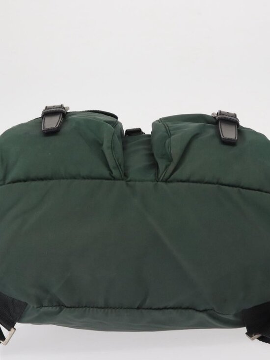 PRADA Backpack Nylon Green Silver Auth 159970 main image 7